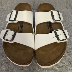 Birkenstock white leather